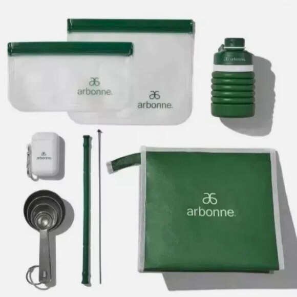 Arbonne Good To Be Green Set Lunch Box Set Reuseable Collapsible Water B… - Picture 12 of 13